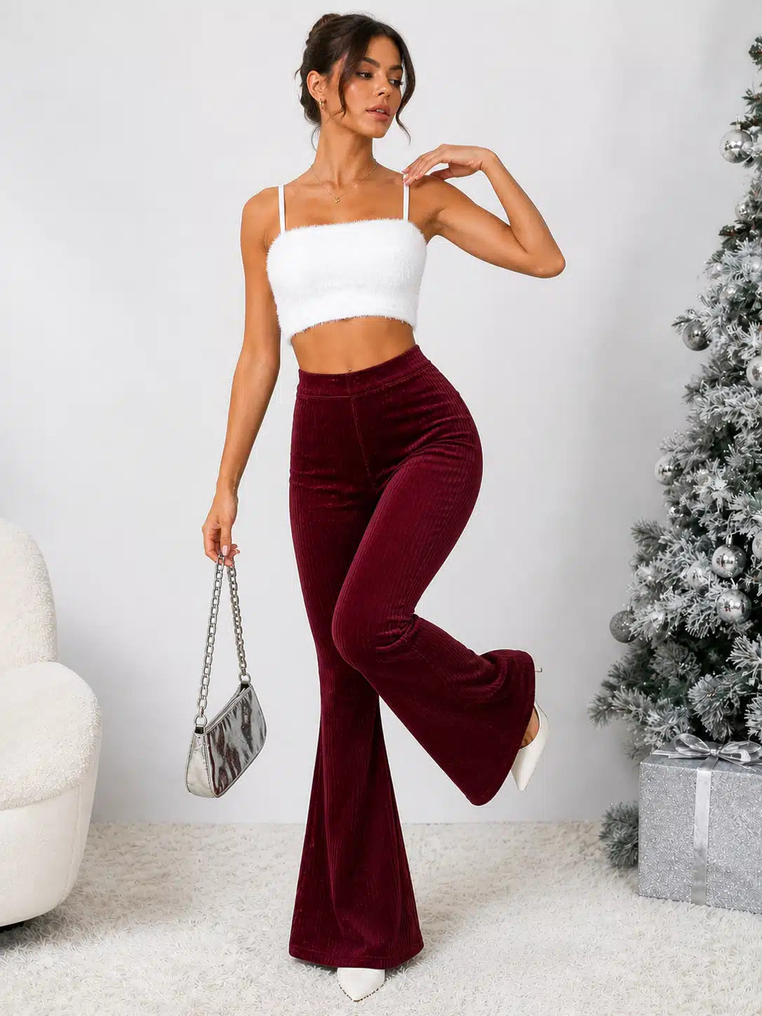 Ruby Luxe Velvet Flare Trousers