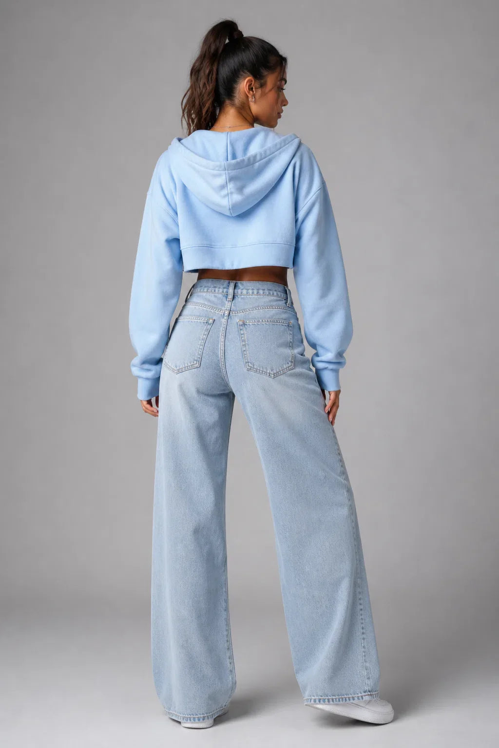 Light Wash Wide Leg Denim Jeans
