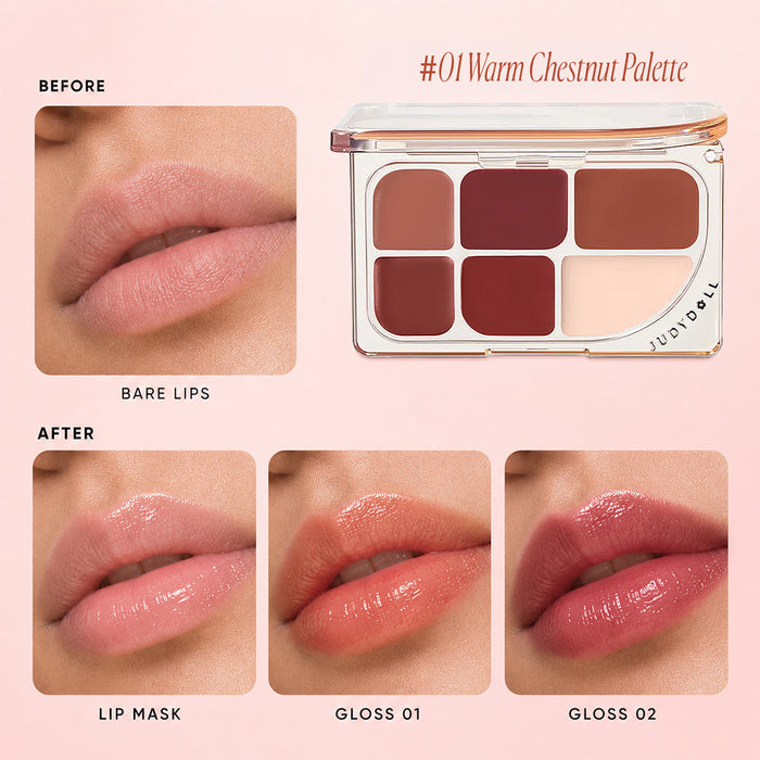 Judydoll 6-Color Multi-Use Lip Palette