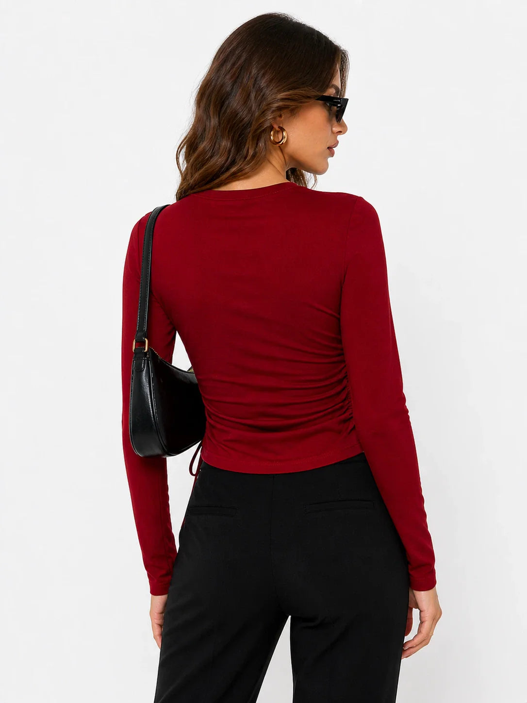 Scarlet Side Ruched Fitted Top