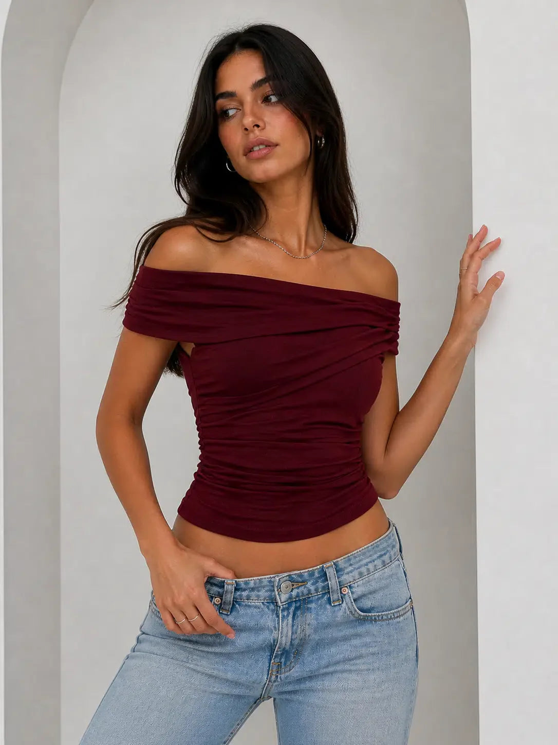 Off Shoulder Draped Top