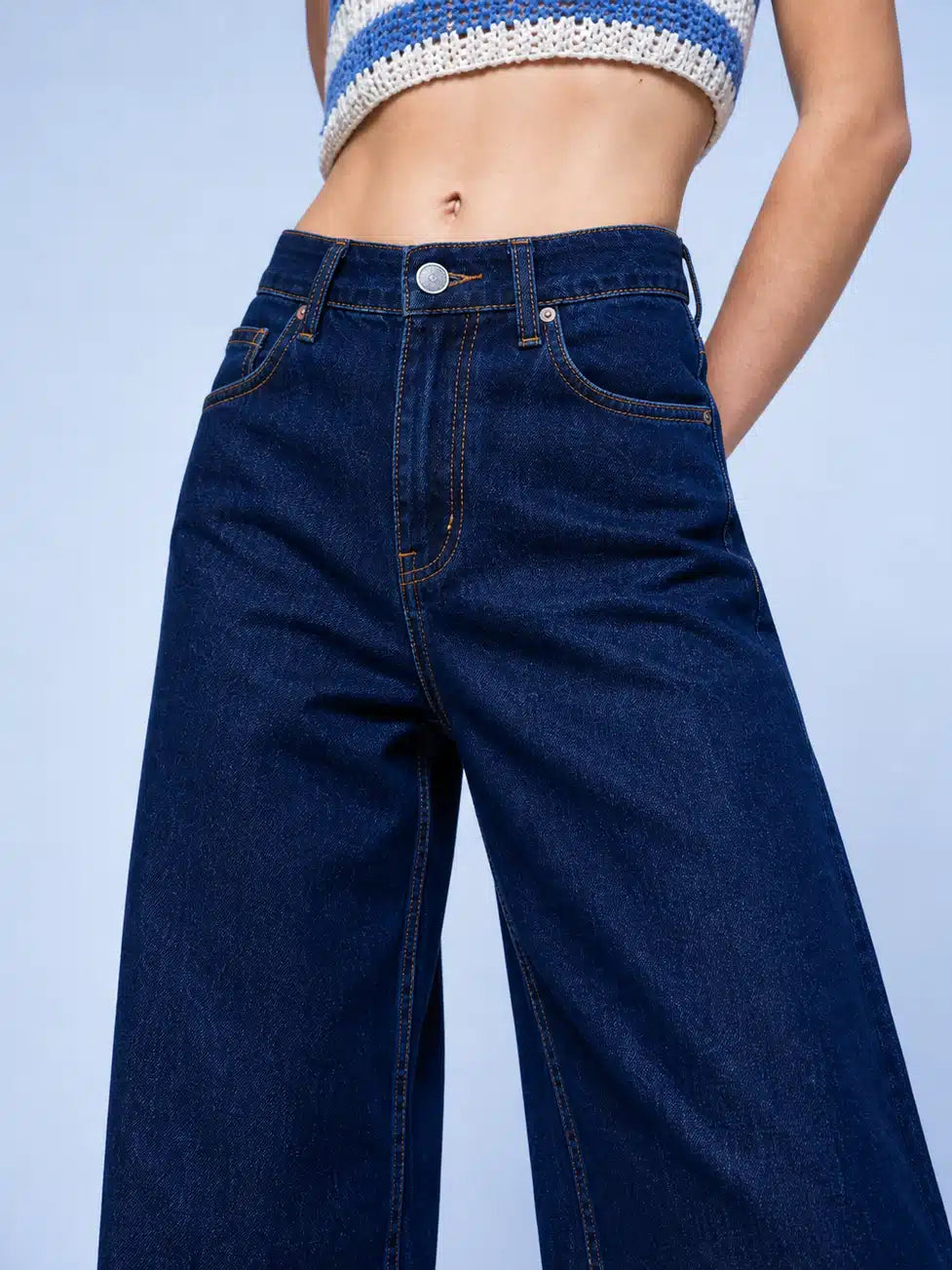 Dark Straight Wide Leg Jeans