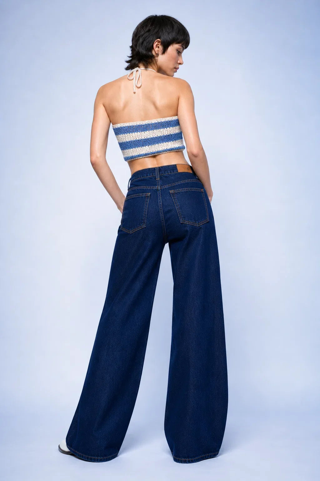 Dark Straight Wide Leg Jeans