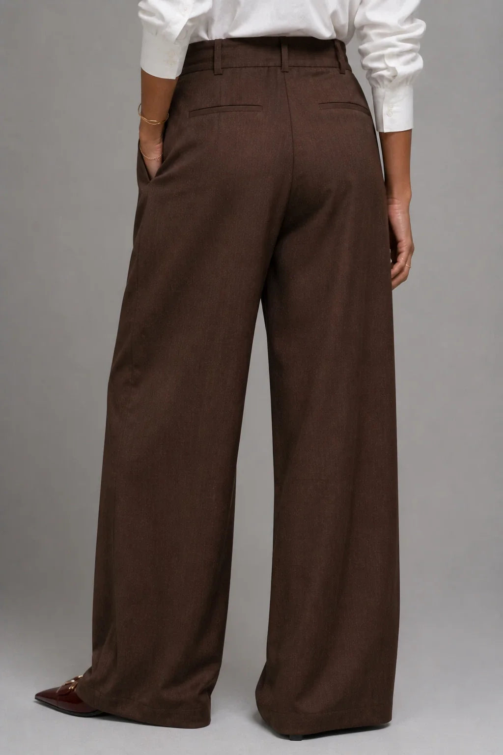 Elegant Chocolate Brown Wide Leg Pants