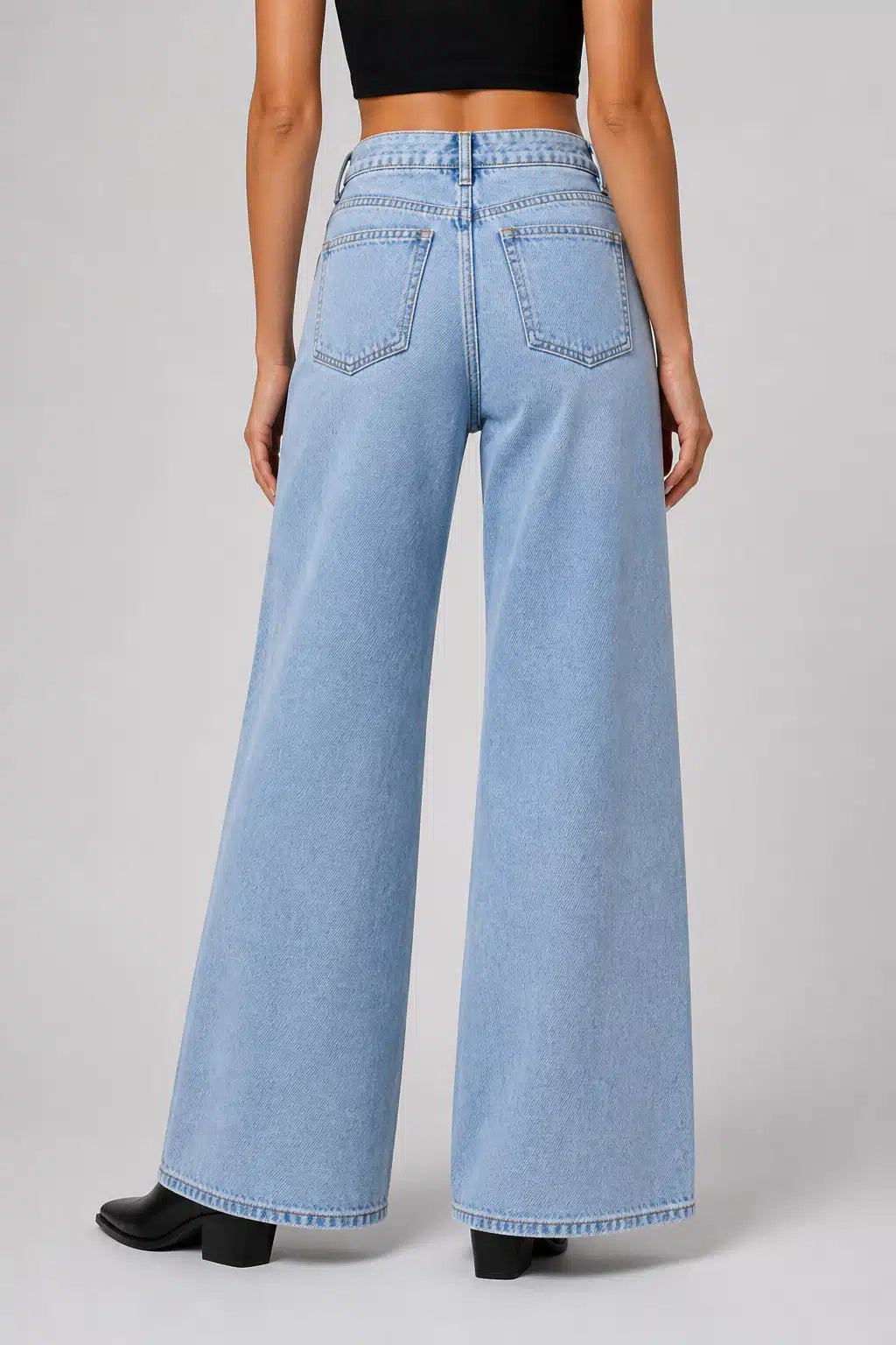 Light Wash Extra Wide Leg Denim Jeans