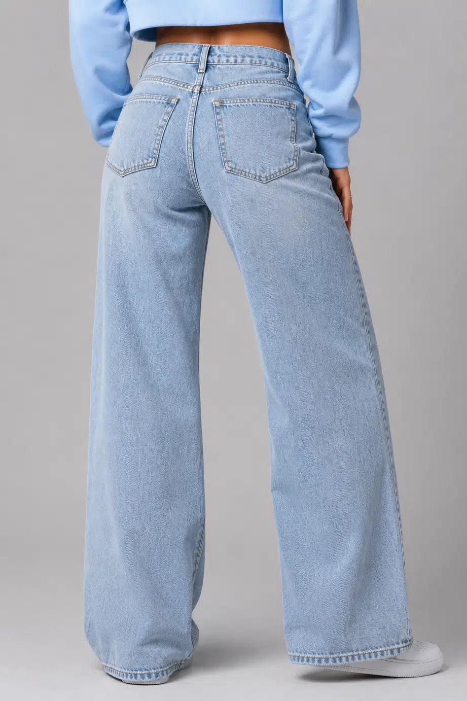 Light Wash Wide Leg Denim Jeans