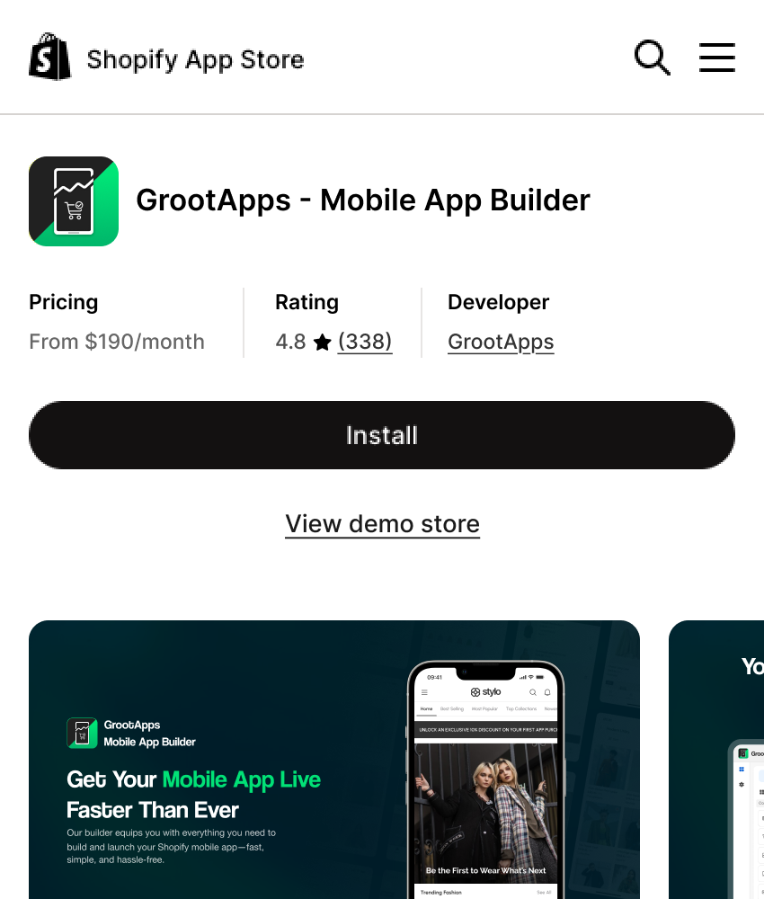 app install preview